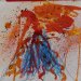 Volcano - Oil pastel and watercolour wash